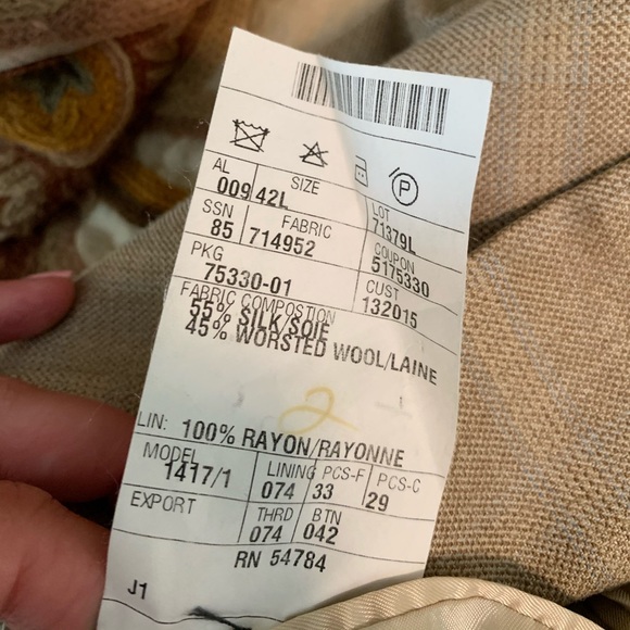 Joseph Abboud Tan 3 Button Blazer - Picture 3 of 4